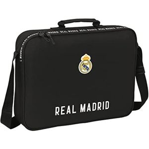 safta Real Madrid Corporativa Extra schooltas, schoudertas, comfortabel en veelzijdig, kwaliteit en dikte, 38 x 6 x 28 cm, zwart, zwart, Estándar, casual, zwart., casual
