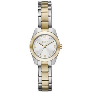DKNY Watches DE Nolita Dameshorloge met drie wijzers van roestvrij staal met 26 mm kast, kleur: goud, armband, Kleur: goudkleurig., Armband