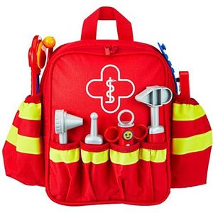 Theo Klein 4314 reddingsrugzak, met medische accessoires, elektronische bloeddrukmeter met lawaai, speelgoed voor kinderen vanaf 3 jaar