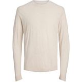 Jack & Jones Jprigor Linen Knit Crew Neck Pull en Tricot pour Homme, Oatmeal/Détail : mélange, S