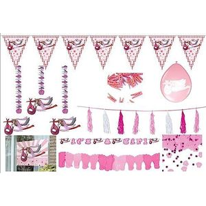 Folat 00351 feestaccessoire voor geboorte, meisjes, roze