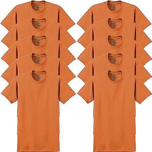 GILDAN New Safety Orange T-shirt voor heren, 10 stuks, maat S, Nieuwe Safety Orange (10 stuks)
