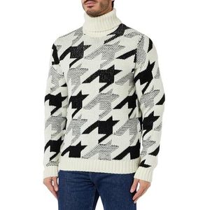 CASUAL FRIDAY Cfkarl Jaquard Roll Neck Knit Sweater voor heren, 114201/ecru