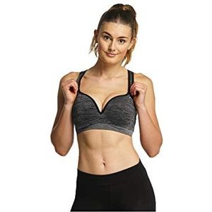 ONLY Onpmartine Seamless Sportbeha voor dames, Zwart (Zwarte Details:Melange)