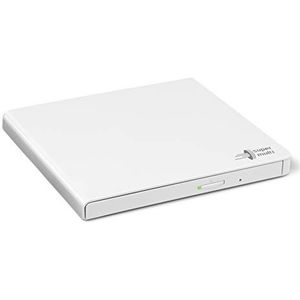 Hitachi-LG GP57EW40 Externe DVD-recorder, USB 2.0, draagbaar, dun, DVD-RW, CD, ROM, rewriter voor desktop-pc of laptop, Windows en Mac OS met tv-connectiviteit, wit