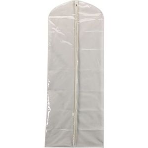Household Essentials 311395 Hanging Kledingtas | Gown and Dress Protector | Natural Cotton Canvas met Clear Vinyl Cover