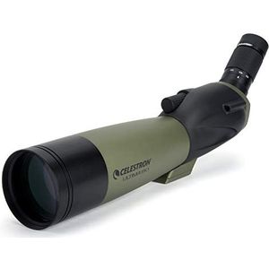 Celestron 52250 Ultima 20-60x80mm Hoekrefractor Observatie Telescoop met meerlaagse optiek, waterdichte rubberen buis en zachte draagtas, groen