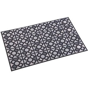 Versa Urbana Tapijt voor keuken of badkamer, vinyl, antislip, hydraulisch, afmetingen (b x b x d), 2 x 50 x 80 cm, polyester, grijs en wit