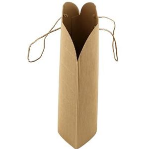 IDEA HOME M Kraft Wave papieren zakken, 6 stuks, 21 x 10 x 30 cm, met handvat, cadeauzakjes voor verjaardagsfeest, Kerstmis, geschenkverpakking, boodschappentassen (dikte: 280 g/m²)