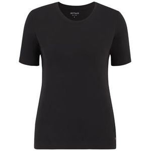 Betty & Co T-shirt basique pour femme avec col rond, Noir, M