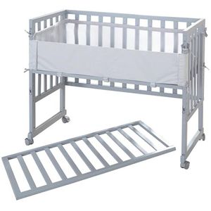 roba Safe Asleep Style 3-in-1 beddengoed voor alle bedhoogtes van de ouders, inclusief matras/nid/barrière, grijs, 1 stuk