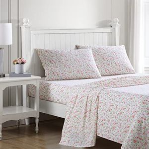 Laura Ashley Home - Beddengoed van percal van katoen voor grote bedden, schone en frisse wooncultuur (Norella Pink)