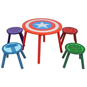 Disney Marvel Avengers, tafel- en kruk, 15 mm, MDF, grenenhout, meerkleurig