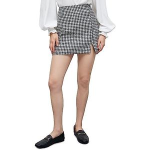 Koton Mini jupe pour femme avec motif pied d'oiseau, 9C9 (Black Check), 46