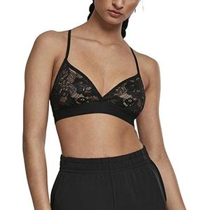 Urban Classics Ladies Triangle Laces Bra BH zonder beugel, voor dames, zwart (Black 0007), XS, Zwart (Zwart 00007)