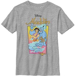 Disney Aladdin Genie Abu Poster Boys Heather T-Shirt, grijs gemêleerd Athletic S, Athletic grijs gemêleerd