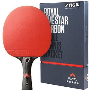 STIGA Royal Pro Carbon, 5 sterren tafeltennisbatjes, zwart/rood