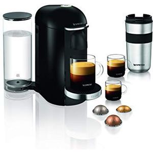 Krups Vertuo Plus Espressomachine Zwart, Nespresso, koffiezetapparaat, espressomachine, 5 kopjesmaten, 1,8 l, koffiecapsule, espresso YY2779FD