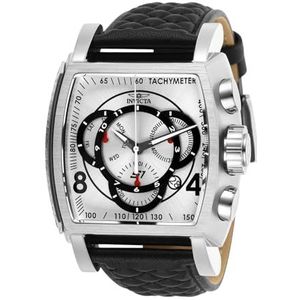 Invicta Herren-Armbanduhr S1 Rally roestvrij staal casual zwarte lederen band 26 (model: 27918, 27919, 27920), zilver., Horloge