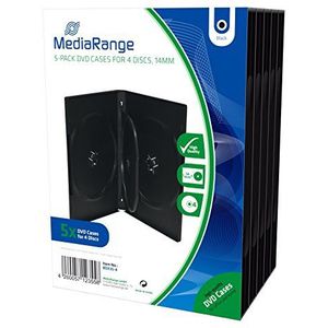 MediaRange BOX35-4 optische drive-hoes voor DVD-behuizing, 4 harde schijven, zwart - optische drive hoezen (DVD-behuizing, 4 schijven, zwart, kunststof, 120 mm, 136 mm)