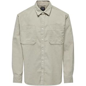 ONLY & SONS Onsalp Rlx 2pkt Washd Cord LS T-shirt Noos casual overhemd voor heren, Zilveren voering.