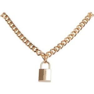 Urban Classics Halsketting Padlock ketting halsketting nekknopen goud (goud 00109), Eén maat unisex, goud (goud 00109), Eén maat, goud (goud 00109)