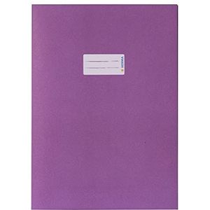 HERMA 5536 schrift A4 met etiketteringsveld, van stevig gerecycled papier en rijke kleuren, boekhoes voor schoolboeken, boekhoes paars/paars