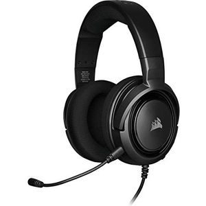 Corsair HS35 Gaming Headset Stereo (50 mm neodymium hoofdtelefoon, afneembaar, unidirectionele microfoon, lichtgewicht ontwerp met pc, Xbox One, PS4, Nintendo Switch en mobiele telefoons) – Carbon