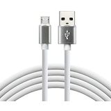 Voor een groter zicht op de afbeelding - EverActive micro-USB-kabel - siliconen kabel - snel opladen tot 2,4 A - 150 cm - wit - model: CBS-1,5 MW