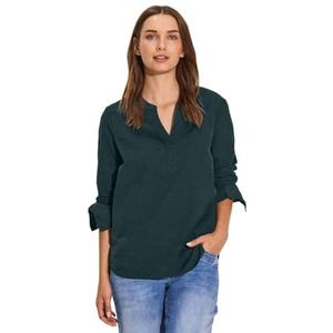 Cecil B344978 Corduroy blouse voor dames, Khaki groen.