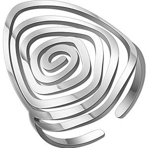 Dreamtimes Geometrische spiraalvormige gedraaide ring voor dames, roestvrij staal, overdreven, verstelbaar, modieuze sieraden, cadeau voor vrouwen, vriendin, Kerstmis, Valentijnsdag, Roestvrij staal
