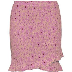 PIECES Pctaylin HW Skirt Jupe Femme, Tropical Peach/Aop : rose fleur, M