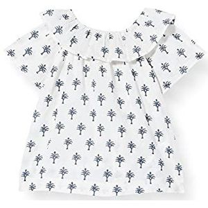 Gocco Camis met volantkraag blokprint baby, Donkergrijs