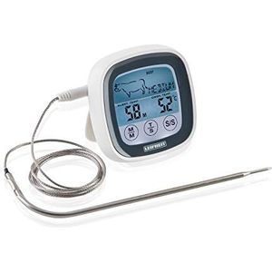 Leifheit Oventhermometer en BBQ digitale keukenthermometer met vooraf ingestelde kookstanden, batterij-aangedreven kookthermometer met timer