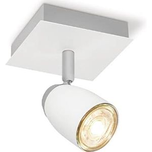 LED plafondlamp draaibaar incl. 1x DIM LED GU10 6W verwisselbaar = 50W warm wit 25.000 bedrijfsuren A + LED geschikt voor alle binnenruimtes plafondspot LED IP20 wit GINA gecertificeerd
