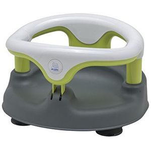 Rotho Babydesign Badzitje, met klapring en veiligheid voor kinderen, 7-16 maanden, tot max. 13 kg, BPA-vrij, 35 x 31,3 x 22 cm, grijs/wit/groen