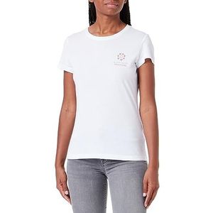 Mustang Style Alexia C Chestprint T-shirt dames, algemeen wit 2045, M, General White 2045