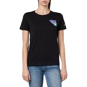 Champion Legacy Icons W Regular Graphic S/S Crewneck T-shirt voor dames, zwart., M