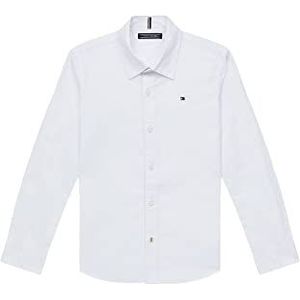 Tommy Hilfiger Solid Stretch Poplin Shirt L/S Kb0kb06965 Vrijetijdshemden voor jongens, Wit