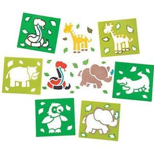 Baker Ross Set van 6 jungledieren AR941 sjablonen voor kinderen om te knutselen en decoraties