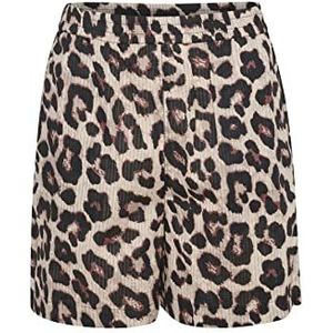 Kaffe Kasiff Shorts voor dames, Feather Gray Leo Print