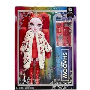 Rainbow High Shadow High Series 3 - Rosie - rode modepop - modieuze outfit, extra lang haar en 10 kleurrijke speelaccessoires - kinderen van 4 tot 12 jaar en verzamelaars