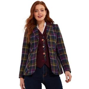 Joe Browns Fashion Heritage Veste à carreaux pour femme Coupe droite Violet Taille 36, violet, 36