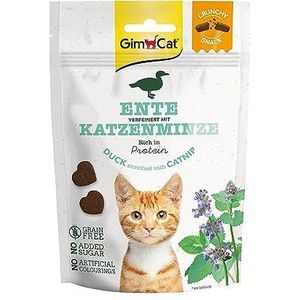 GimCat Crunchy Snacks Kattenmunt eend - Knapperige en eiwitrijke kattentraktatie zonder toegevoegde suiker - 1 zakje (1-50 g)