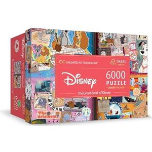 Trefl Prime - UFT Puzzel: Disney, The Great Book of Disney - 6000 stukjes, grote puzzel, dikste karton, voor volwassenen en kinderen vanaf 12 jaar