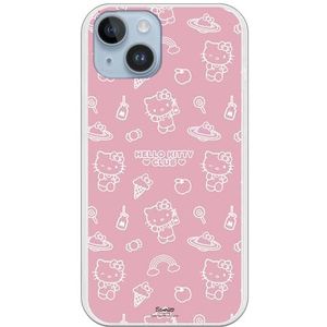 Personalaizer Zacht hoesje voor iPhone 15 Plus Hello Kitty Roze