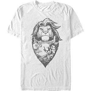 Disney Lion The Lino King Organic T-shirt, korte mouwen, uniseks, wit, XL, Weiss