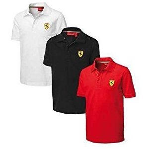 Ferrari Klassiek poloshirt voor kinderen, logo, zwart, rood of wit