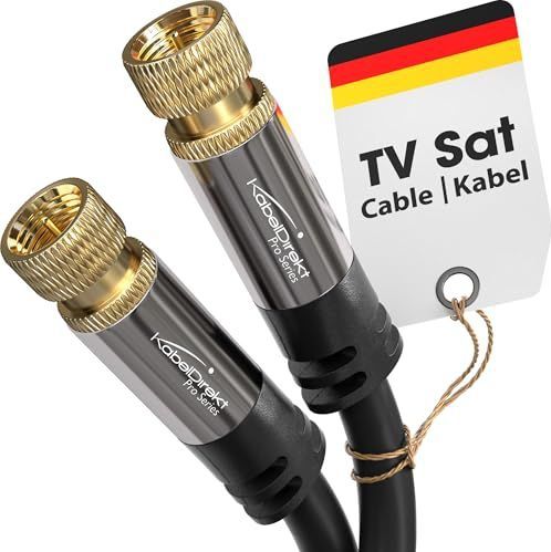 KabelDirekt SAT-kabel - 10m (F-stekker, 75 Ohm, F-coaxkabel geschikt voor TV, HDTV, radio, DVB-T, DVB-C, DVB-S, DVB-S2) - PRO Series