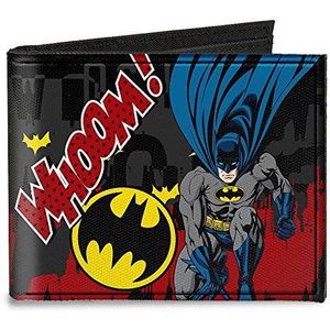 Buckle-Down Batman Action Poses Whoom portemonnee van linnen, grijs/zwart, Meerkleurig, 4.0"" x 3.5"", Buckle-down Portemonnee met twee kleppen van zeildoek – Batman Action Poses Whoom. grijs/zwart/rood